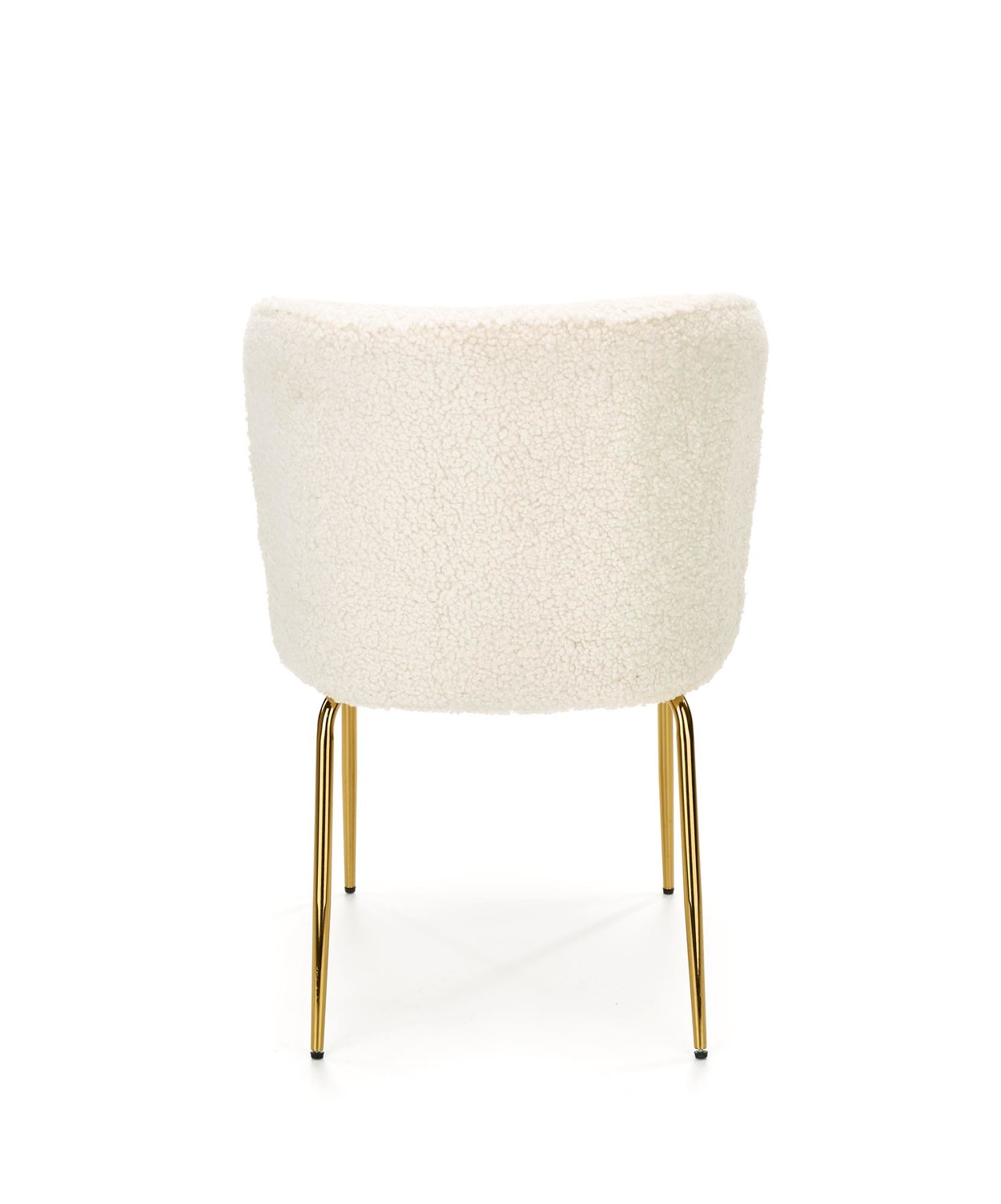 KRZESŁO na złotych nogach, pluszowa, kremowa tkanina, nowoczesny styl, wyjątkowe