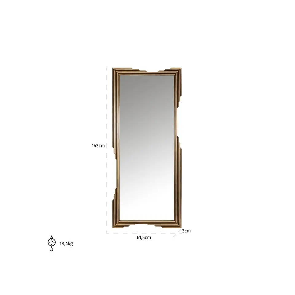 LUSTRO ŚCIENNE prostokątne, dekoracyjna rama, szczotkowane złoto, glamour, wymiary LUSTRO ŚCIENNE prostokątne, dekoracyjna rama, szczotkowane złoto, glamour, wymiary