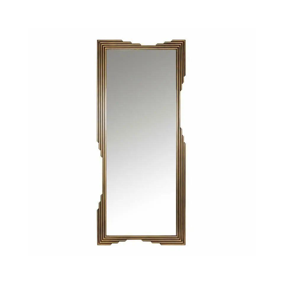 LUSTRO ŚCIENNE prostokątne, dekoracyjna rama, szczotkowane złoto, glamour LUSTRO ŚCIENNE prostokątne, dekoracyjna rama, szczotkowane złoto, glamour