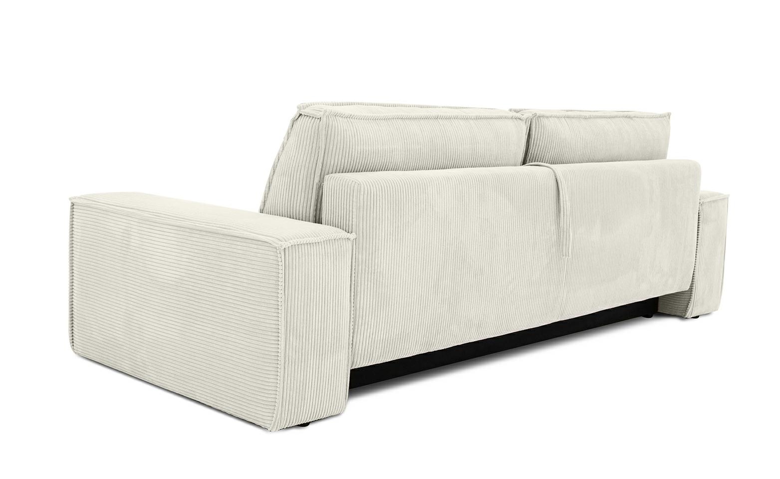 SOFA z funkcją spania i pojemnikiem na pościel, sztruksowa beżowa tkanina, nowoczesny styl, premium SOFA z funkcją spania i pojemnikiem na pościel, sztruksowa beżowa tkanina, nowoczesny styl, premium