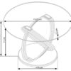STÓŁ JADALNIANY okrągły, szklany blat, czarna metalowa podstawa w nowoczesnej formie, wymiary