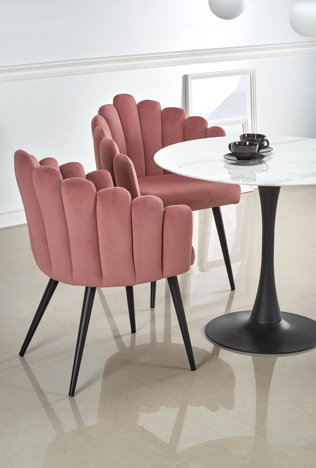 STÓŁ okrągły na czarnej nodze, biały marmurowy blat, nowoczesny wygląd, wyjątkowy STÓŁ okrągły na czarnej nodze, biały marmurowy blat, nowoczesny wygląd, wyjątkowy