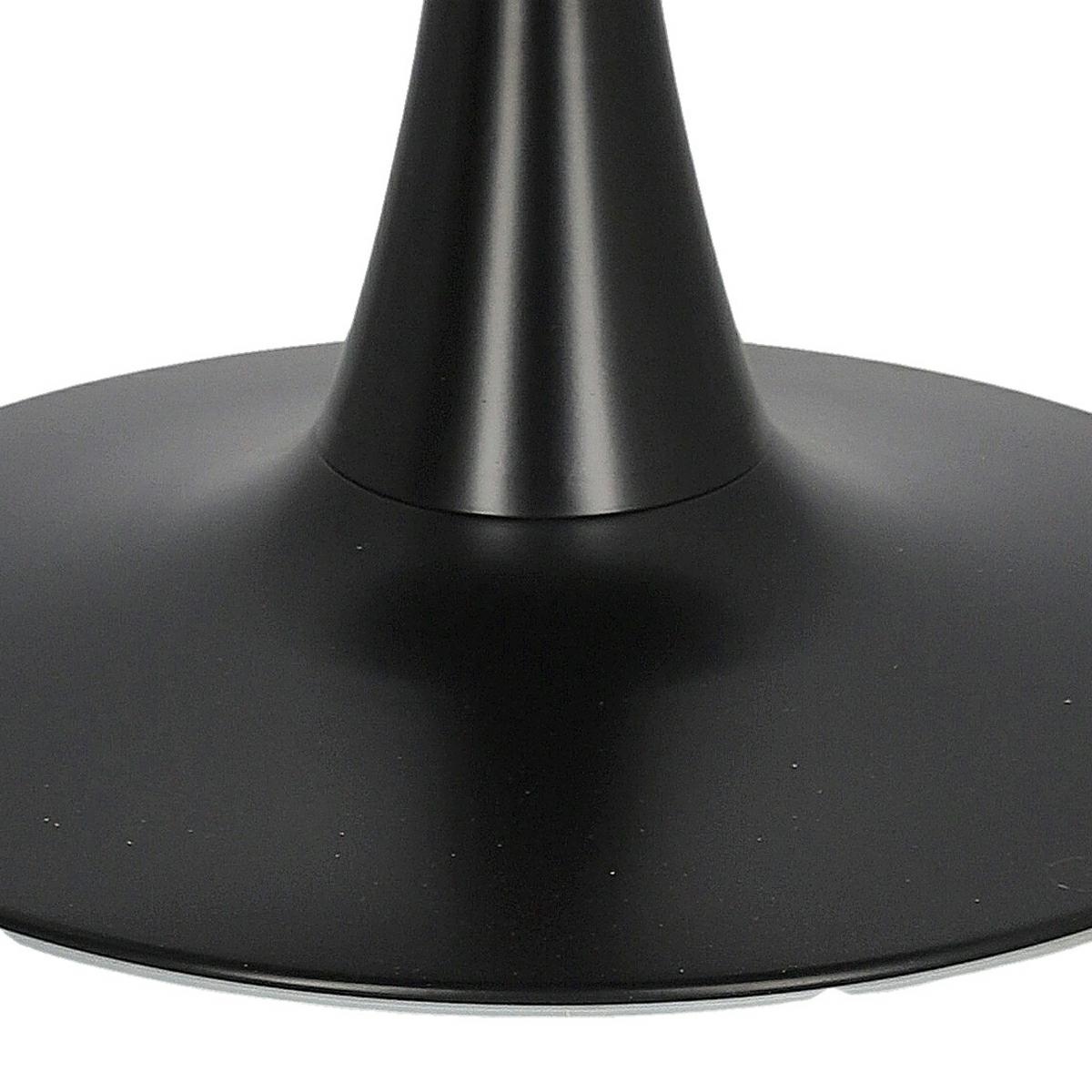 STÓŁ z okrągłym, czarnym blatem z konglomeratu marmurowego, czarna noga, nowoczesny wygląd, wyrafinowany STÓŁ z okrągłym, czarnym blatem z konglomeratu marmurowego, czarna noga, nowoczesny wygląd, wyrafinowany