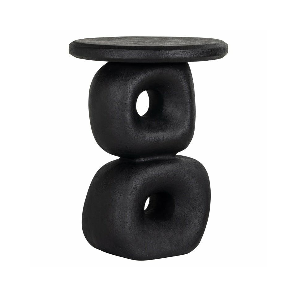 STOLIK POMOCNICZY czarny z żywicy, designerski kształt, nowoczesny styl, piękny STOLIK POMOCNICZY czarny z żywicy, designerski kształt, nowoczesny styl, piękny