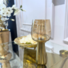 ŚWIECZNIK złoty szklany na tealighty, kształt kielicha, styl glamour