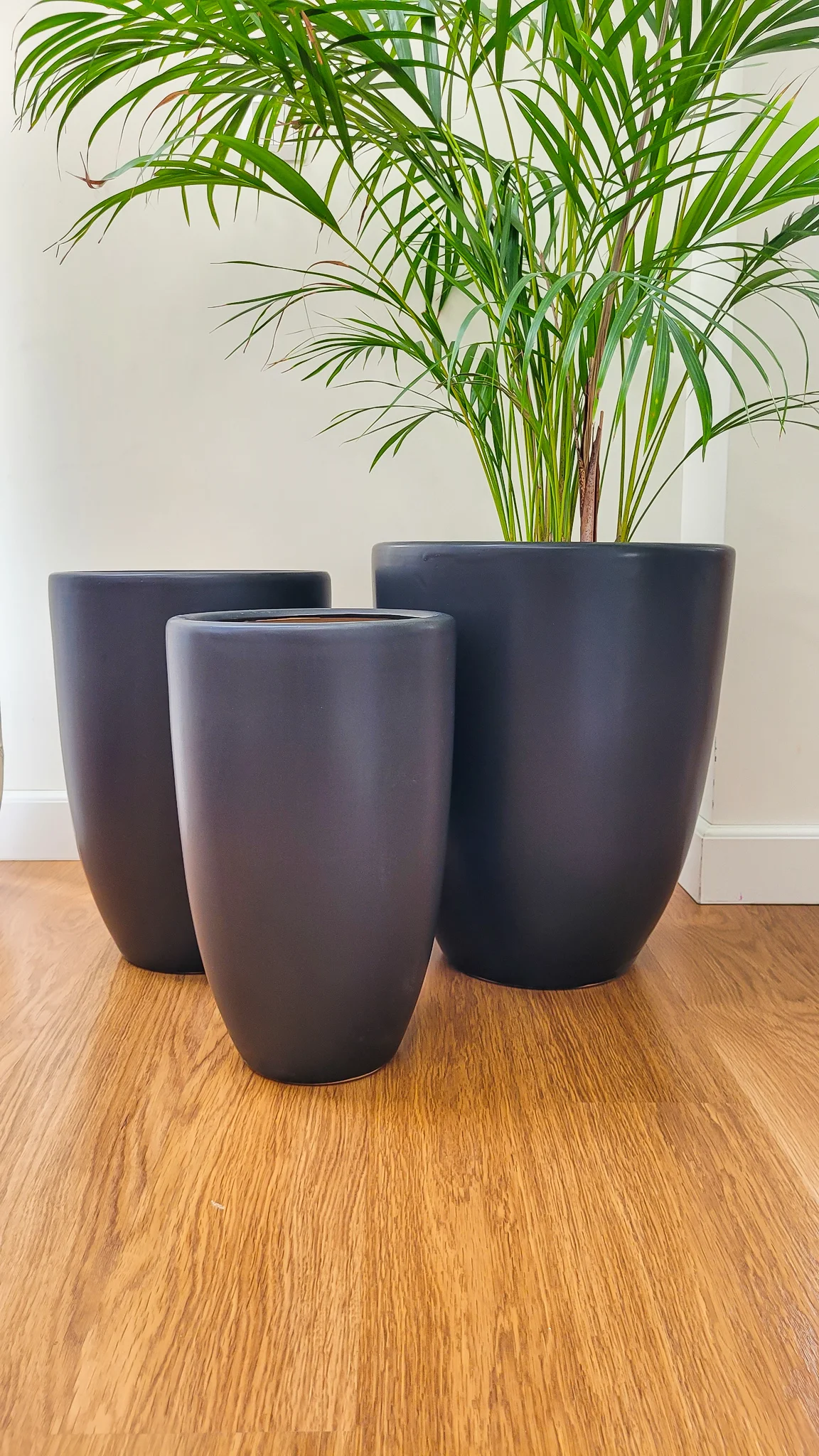 ZESTAW 3 DONIC z ceramiki mrozoodpornej, czarne, stożkowy kształt, elegancki charakter, ekskluzywny ZESTAW 3 DONIC z ceramiki mrozoodpornej, czarne, stożkowy kształt, elegancki charakter, ekskluzywny