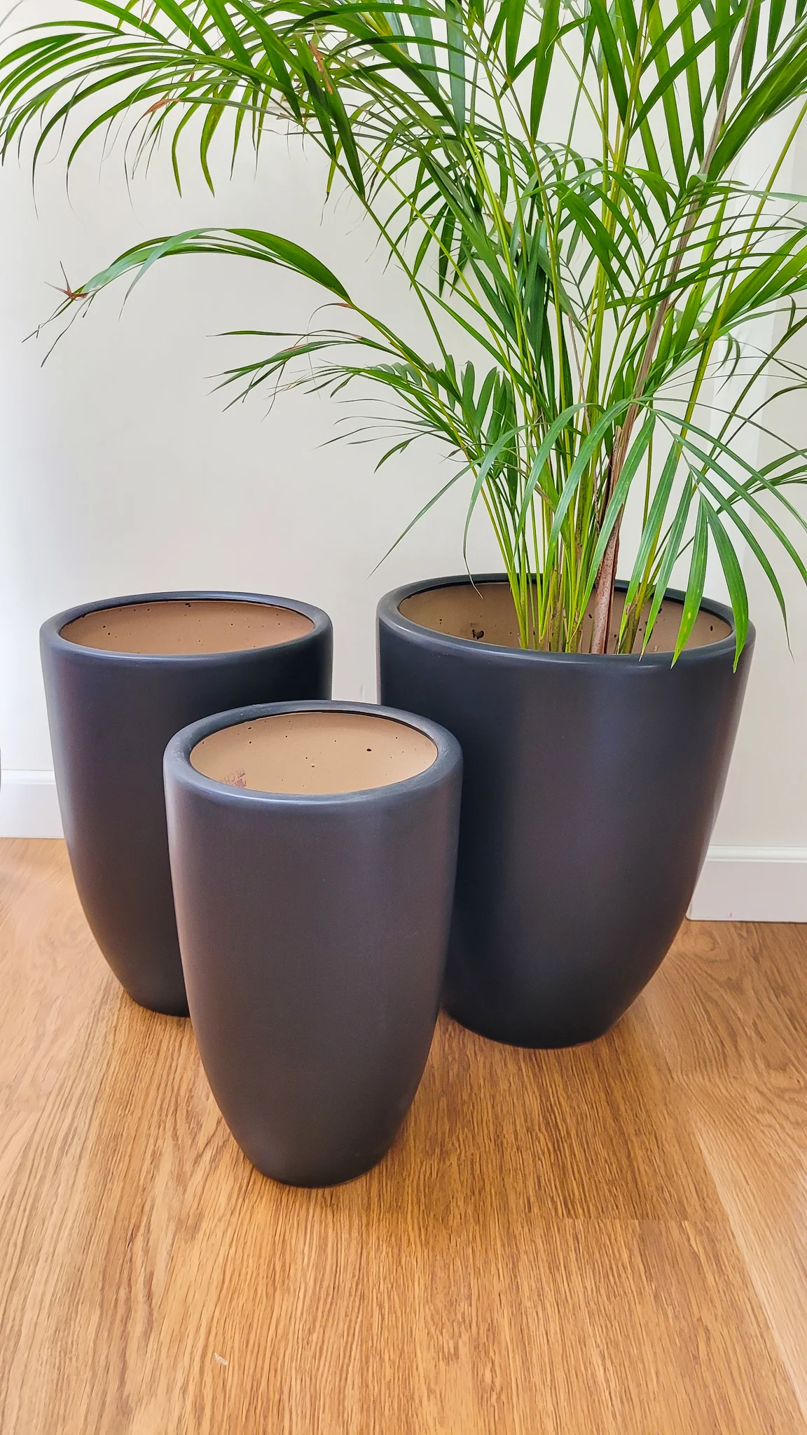 ZESTAW 3 DONIC z ceramiki mrozoodpornej, czarne, stożkowy kształt, elegancki charakter, wyrafinowany ZESTAW 3 DONIC z ceramiki mrozoodpornej, czarne, stożkowy kształt, elegancki charakter, wyrafinowany