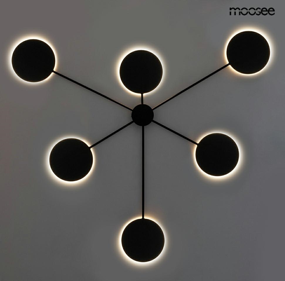 KINKIET w nowoczesnym wydaniu, metalowy, czarny kolor, okrągłe ledowe źródła światła, wyrafinowany KINKIET w nowoczesnym wydaniu, metalowy, czarny kolor, okrągłe ledowe źródła światła, wyrafinowany