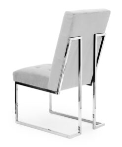 KRZESŁO na srebrnych nogach, przeszywane ergonomiczne siedzisko (dowolny kolor tkaniny), wyjątkowe
