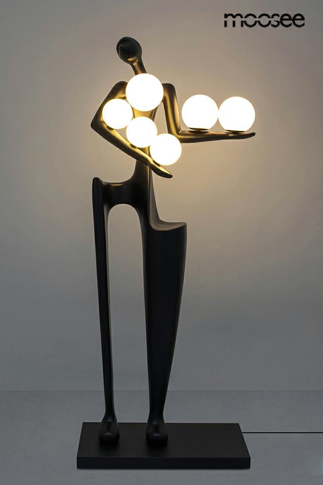 LAMPA PODŁOGOWA w formie geometrycznej postaci, 6 szklanych kloszy, designerska, loftowa LAMPA PODŁOGOWA w formie geometrycznej postaci, 6 szklanych kloszy, designerska, loftowa