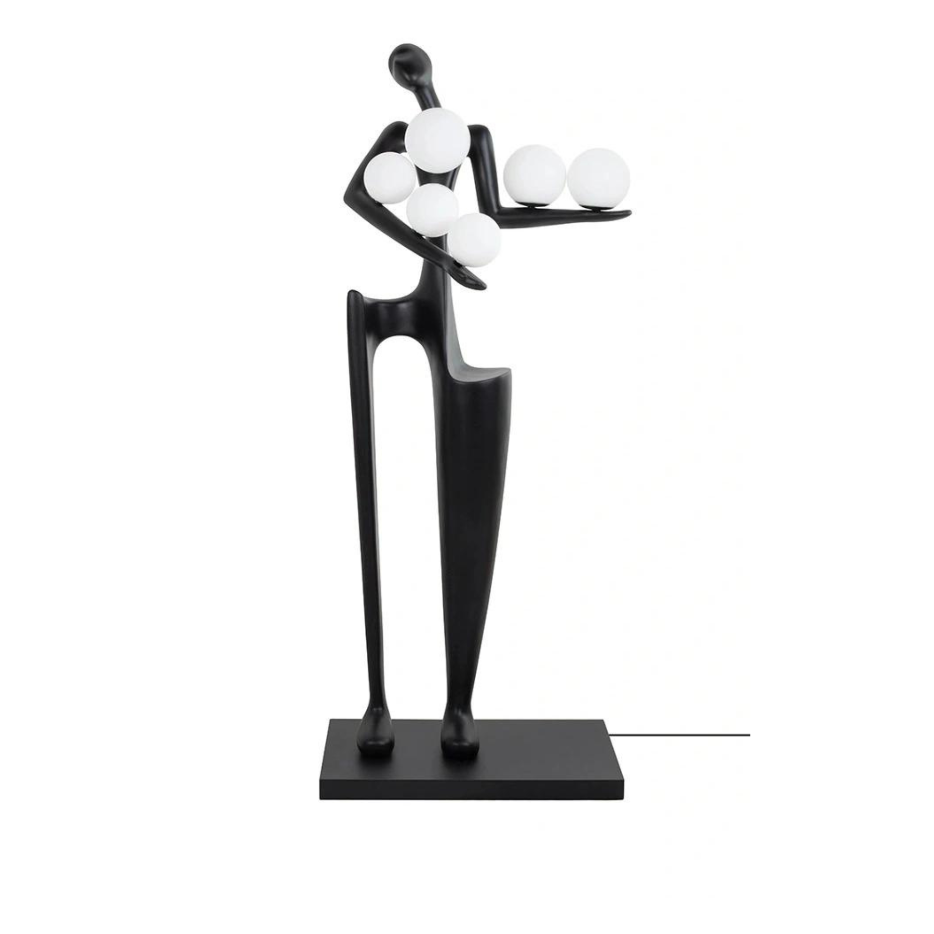 LAMPA PODŁOGOWA w formie geometrycznej postaci, 6 szklanych kloszy, designerska LAMPA PODŁOGOWA w formie geometrycznej postaci, 6 szklanych kloszy, designerska