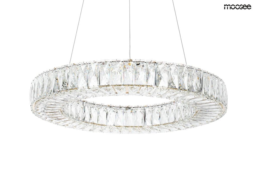 LAMPA WISZĄCA okrągła, kryształowa, złoty stelaż, styl glamour, piękna LAMPA WISZĄCA okrągła, kryształowa, złoty stelaż, styl glamour, piękna