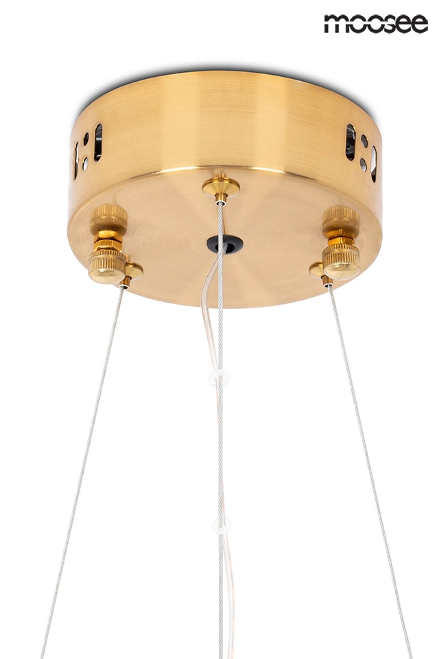 LAMPA WISZĄCA okrągła, kryształowa, złoty stelaż, styl glamour, sufitowa LAMPA WISZĄCA okrągła, kryształowa, złoty stelaż, styl glamour, sufitowa