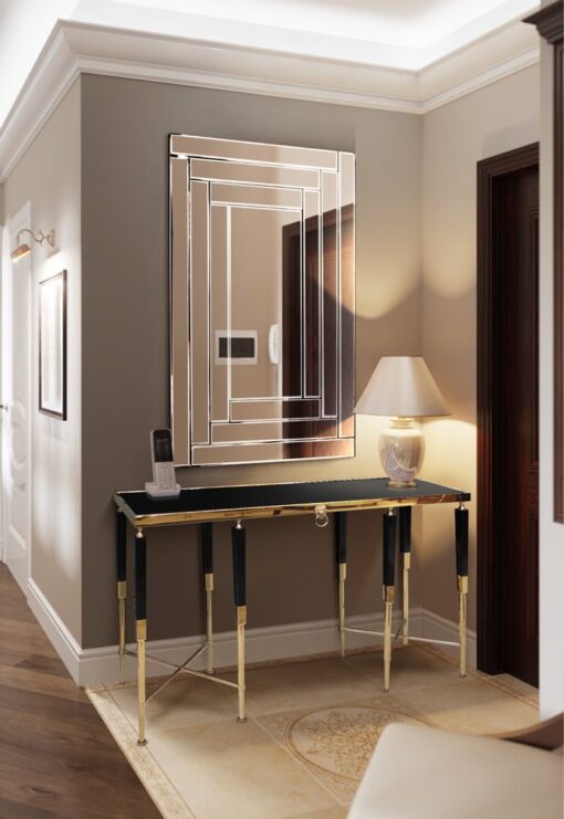 LUSTRO ŚCIENNE prostokątne, lustrzana rama, wysoka jakość, styl glamour 80x140, ekskluzywne