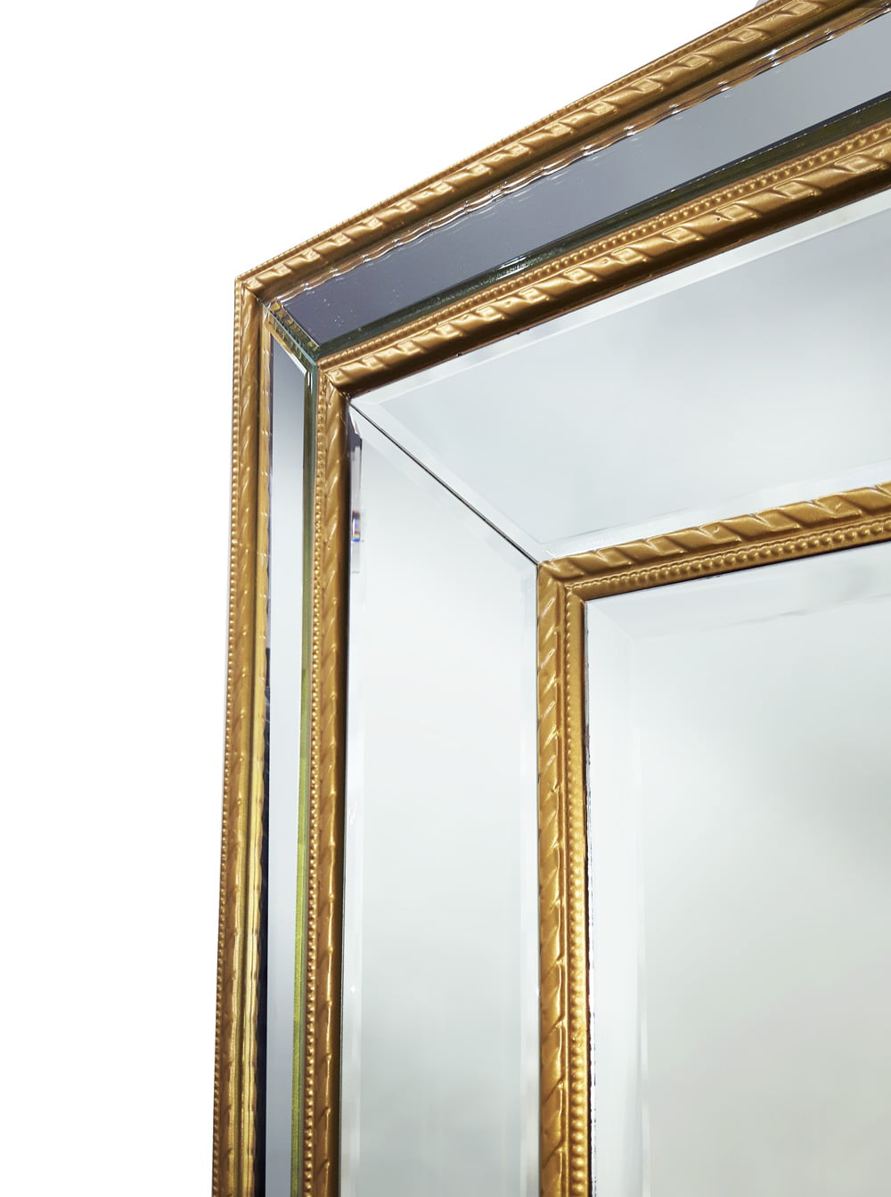 LUSTRO ŚCIENNE prostokątne, złote dekoracyjne elementy, głowa lwa, reprezentacyjne, styl glamour