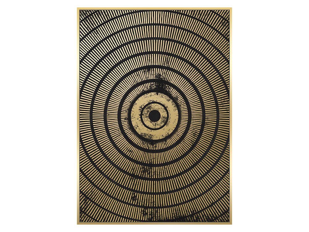 OBRAZ ścienny, na bawełnianym płótnie, czarno-złoty wzór, designerski styl, ekskluzywny