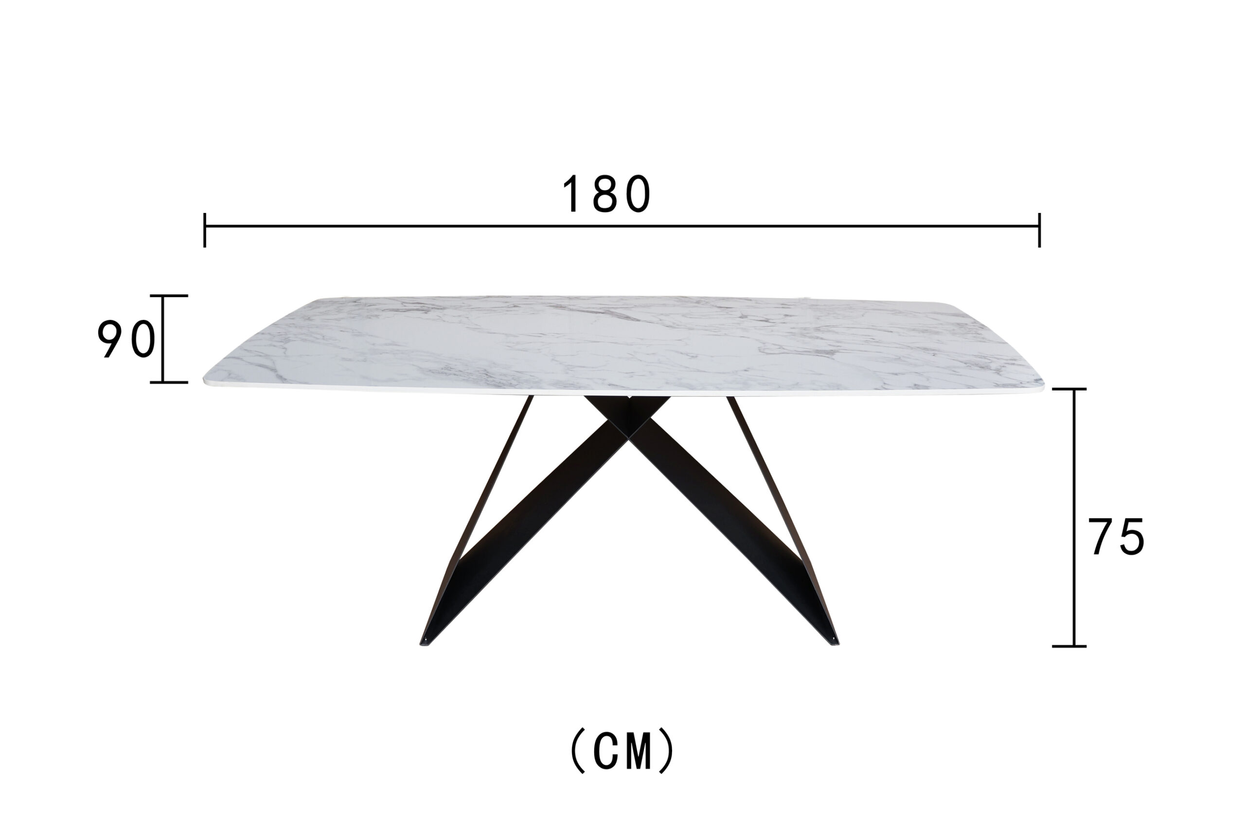 STÓŁ JADALNIANY na czarnych metalowych nogach, prostokątny blat ze spieku kamiennego, nowoczesny, wymiary STÓŁ JADALNIANY na czarnych metalowych nogach, prostokątny blat ze spieku kamiennego, nowoczesny, wymiary