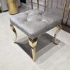 TABORET tapicerowany, pikowany, złote nogi, stal nierdzewna, glamour 2