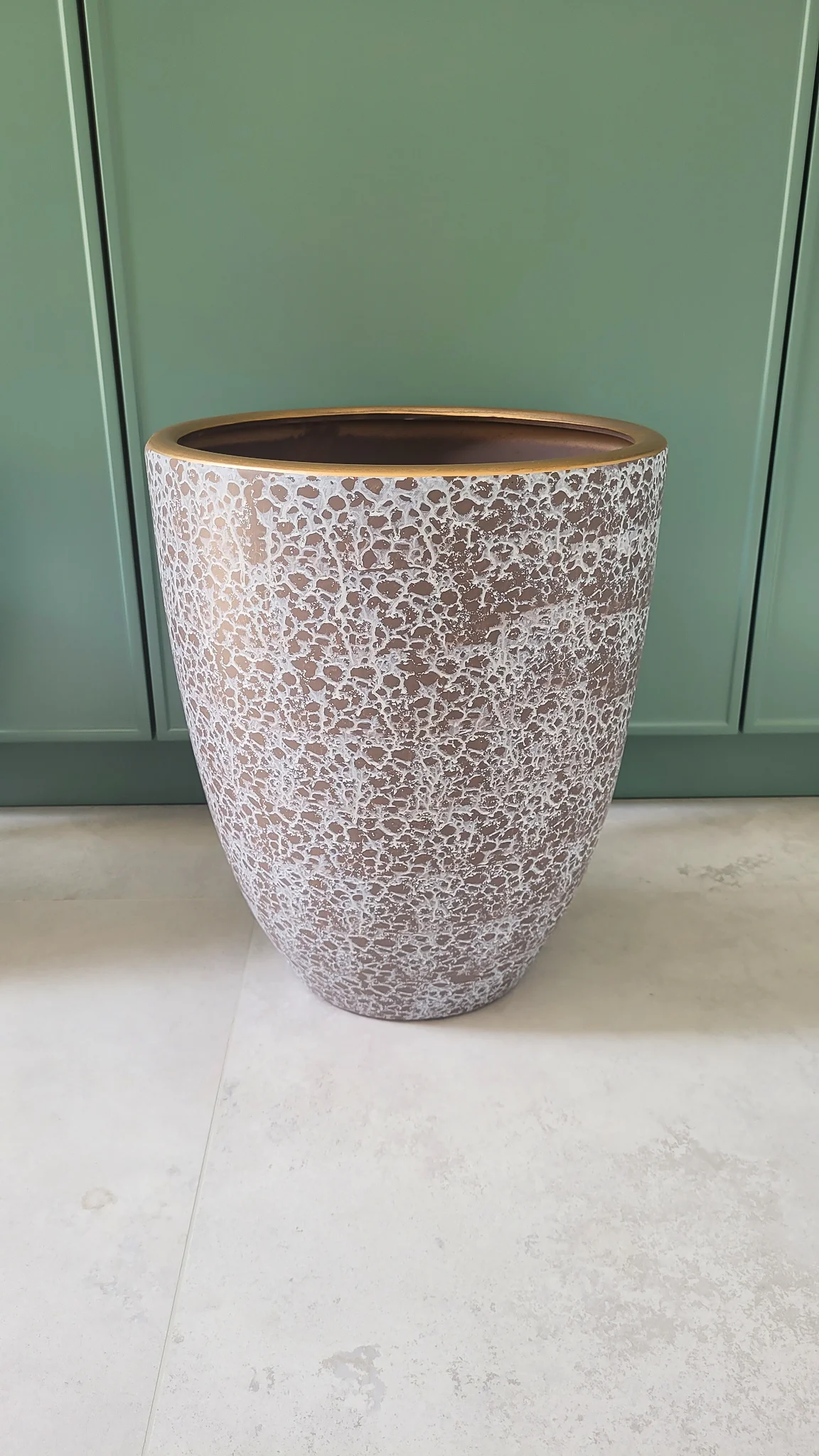 ZESTAW 3 DONIC z ceramiki mrozoodpornej, brązowe ze złotym wykończeniem, duże, ekskluzywna ZESTAW 3 DONIC z ceramiki mrozoodpornej, brązowe ze złotym wykończeniem, duże, ekskluzywna