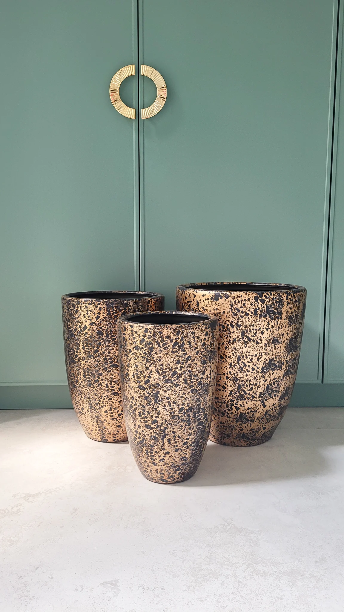 ZESTAW 3 DONIC z ceramiki mrozoodpornej, złoto-czarne, duże rozmiary