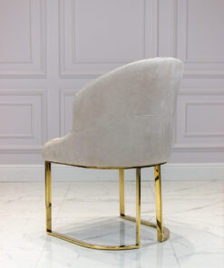 KRZESŁO na złotym stelażu, welwetowa tapicerka, wyprofilowane siedzisko, nowoczesne, wyjątkowe
