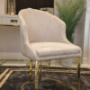 KRZESŁO na złotym stelażu, welwetowa tapicerka, wyprofilowane siedzisko, nowoczesnem elganckie