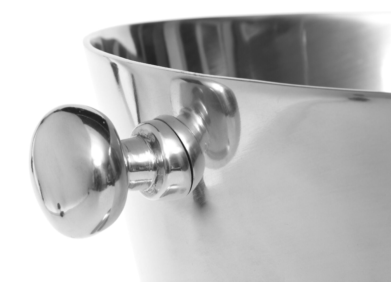 COOLER ze srebrnego aluminium, do szampana, ozdobne uchwyty, okrągły, klasyczny styl, piękny COOLER ze srebrnego aluminium, do szampana, ozdobne uchwyty, okrągły, klasyczny styl, piękny