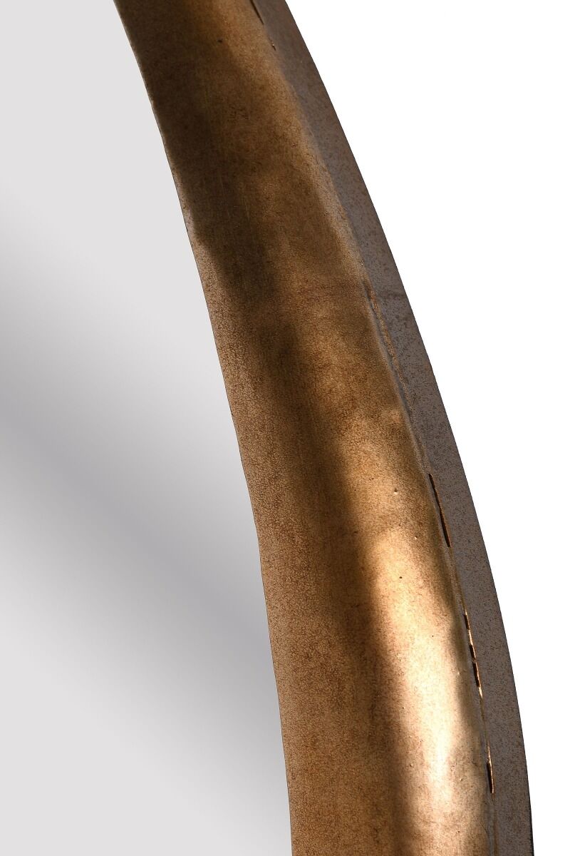 LUSTRO ŚCIENNE owalne, złota rama o nieregularnym kształcie, designerski styl, ekskluzywne