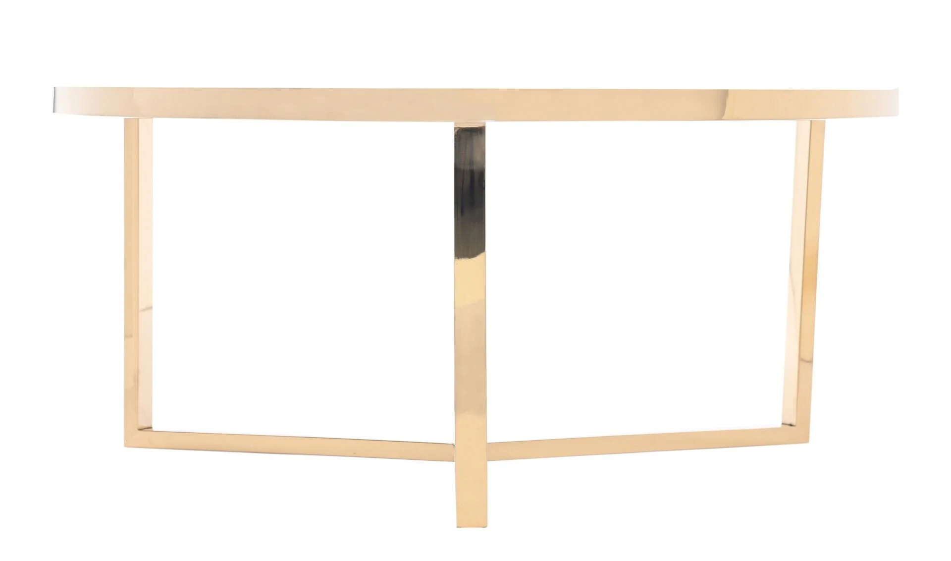 STOLIK KAWOWY na złotym stelażu, wysoki połysk, szklany transparentny blat, styl nowojorski, nowoczesny