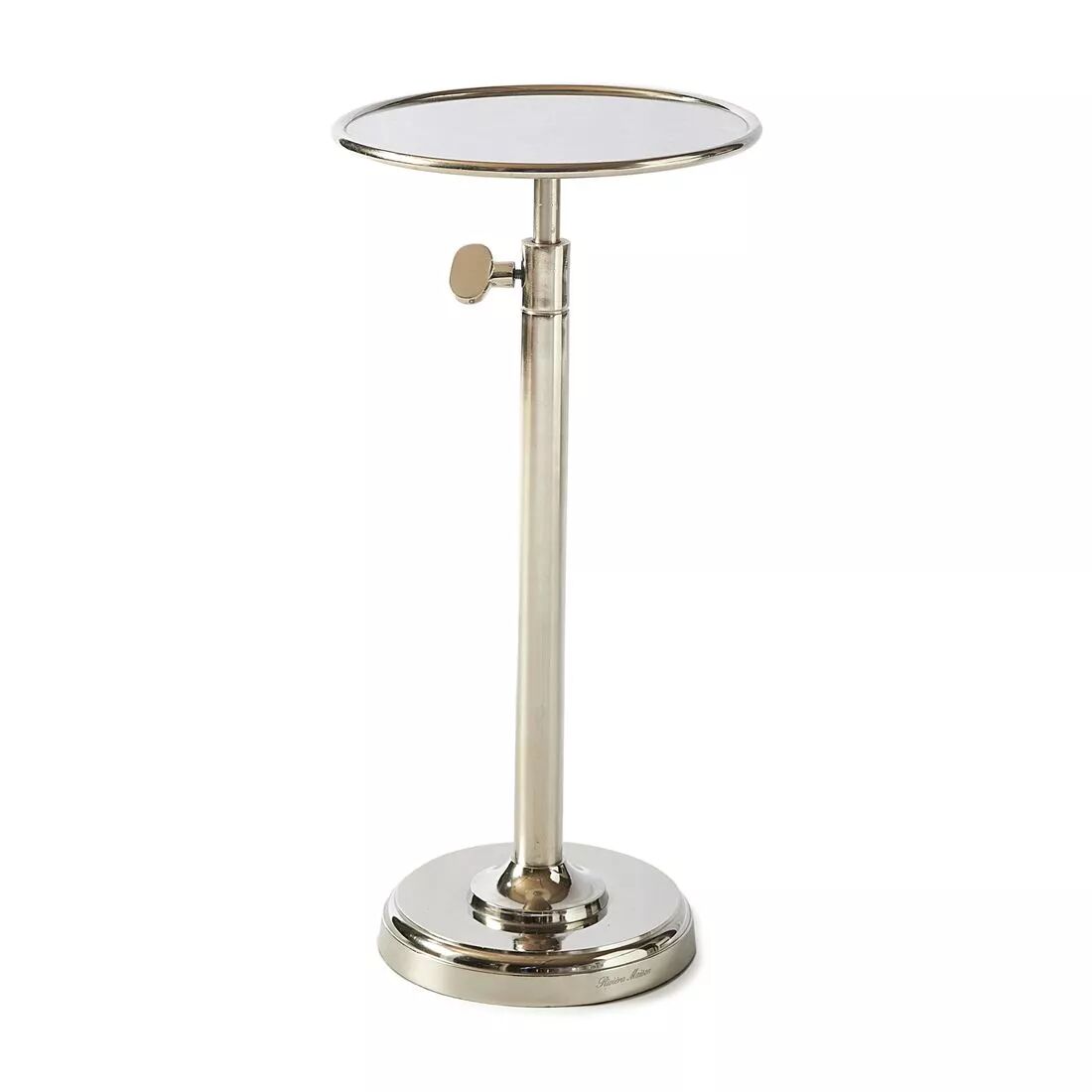 STOLIK POMOCNICZY okrągły, elegancki, srebrne aluminium, regulowana wysokość, piękny STOLIK POMOCNICZY okrągły, elegancki, srebrne aluminium, regulowana wysokość, piękny