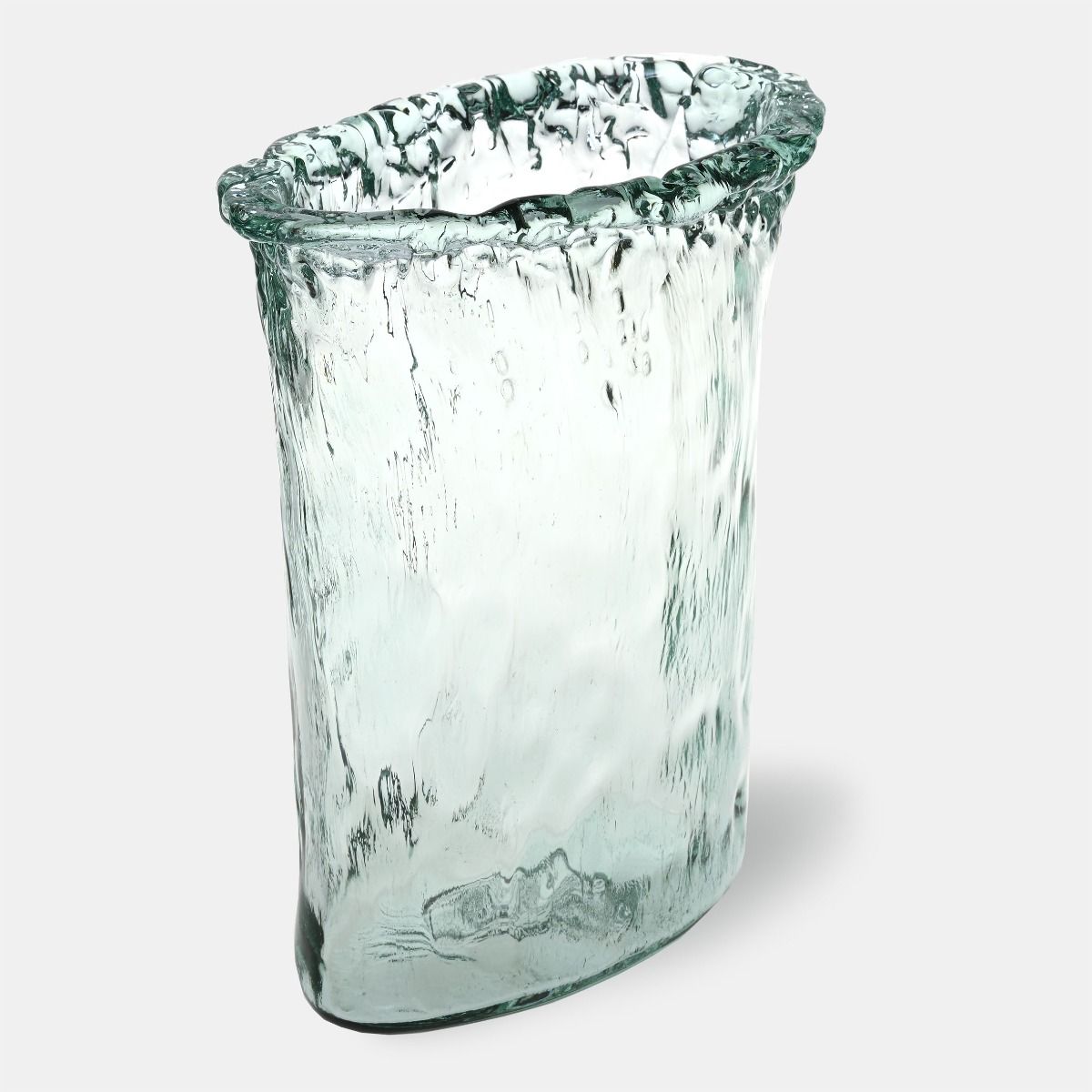 WAZON z ręcznie formowanego przezroczystego szkła, wyjątkowa faktura, nowoczesny WAZON z ręcznie formowanego przezroczystego szkła, wyjątkowa faktura, nowoczesny