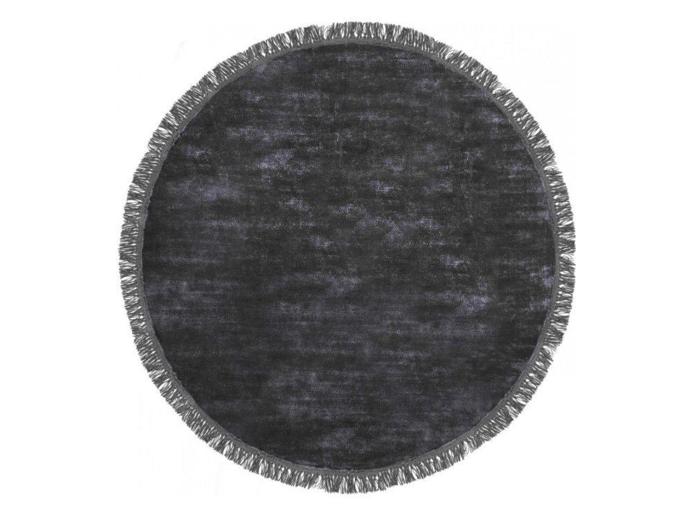 DYWAN o okrągłym kształcie, ozdobiony frędzelkami, grafitowy kolor, ręcznie tkany DYWAN o okrągłym kształcie, ozdobiony frędzelkami, grafitowy kolor, ręcznie tkany