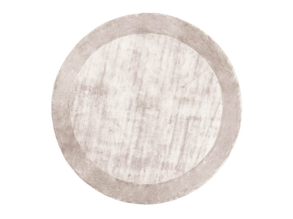 DYWAN okrągły z grubą zewnętrzną obwódką, beżowa kolorystyka, nowoczesny styl