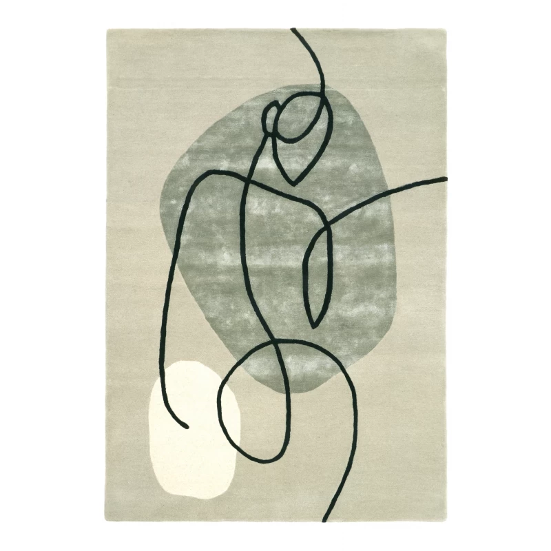 DYWAN prostokątny, beżowy z czarnym wzorem kobiety, ręczne wykonanie, designerski styl DYWAN prostokątny, beżowy z czarnym wzorem kobiety, ręczne wykonanie, designerski styl