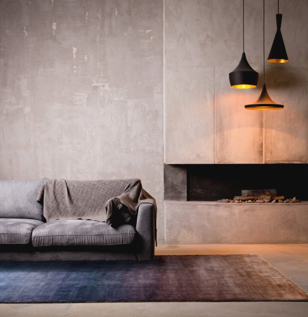 DYWAN prostokątny, ręcznie wykonany, niebiesko-brązowe ombre, nowoczesny styl, wyrafinowany DYWAN prostokątny, ręcznie wykonany, niebiesko-brązowe ombre, nowoczesny styl, wyrafinowany