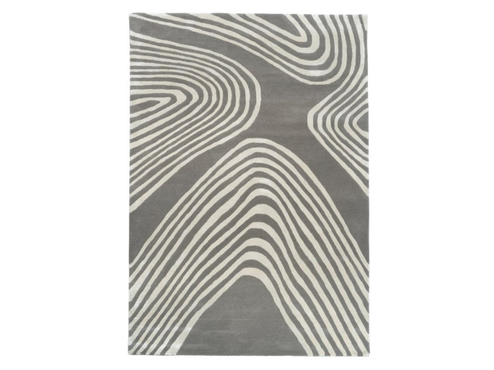 DYWAN prostokątny szary z białym nieregularnym wzorem, ręczne wykonanie DYWAN prostokątny szary z białym nieregularnym wzorem, ręczne wykonanie