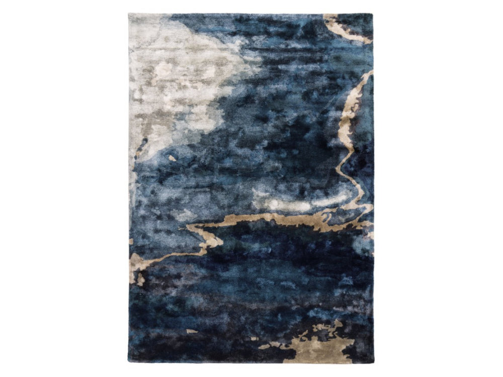 DYWAN prostokątny, wielokolorowy z przewagą granatowego, designerski wzór, ręcznie wykonany DYWAN prostokątny, wielokolorowy z przewagą granatowego, designerski wzór, ręcznie wykonany