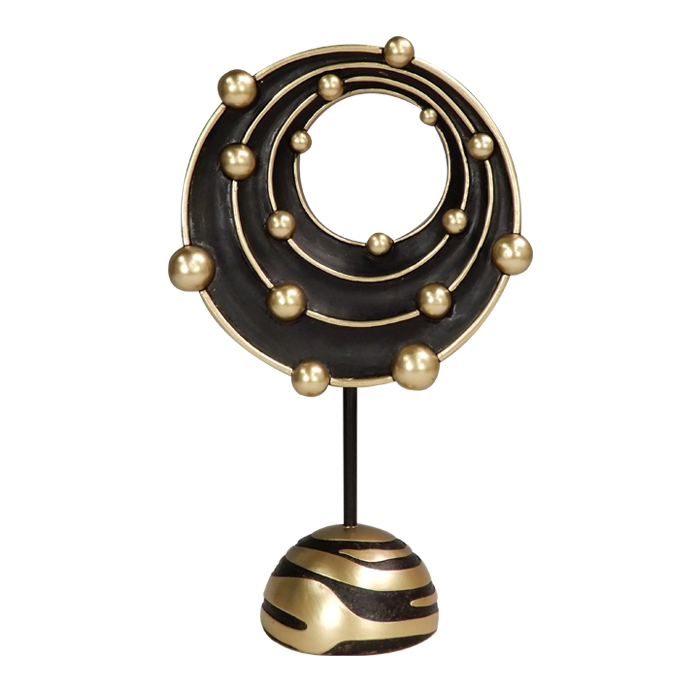 FIGURKA DEKORACYJNA czarno-złoty układ kosmiczny, nowoczesny styl FIGURKA DEKORACYJNA czarno-złoty układ kosmiczny, nowoczesny styl