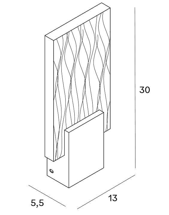 KINKIET prostokątny w nowoczesnym stylu, metalowo-szklany, wykończenie w szczotkowanym złocie, wymiary