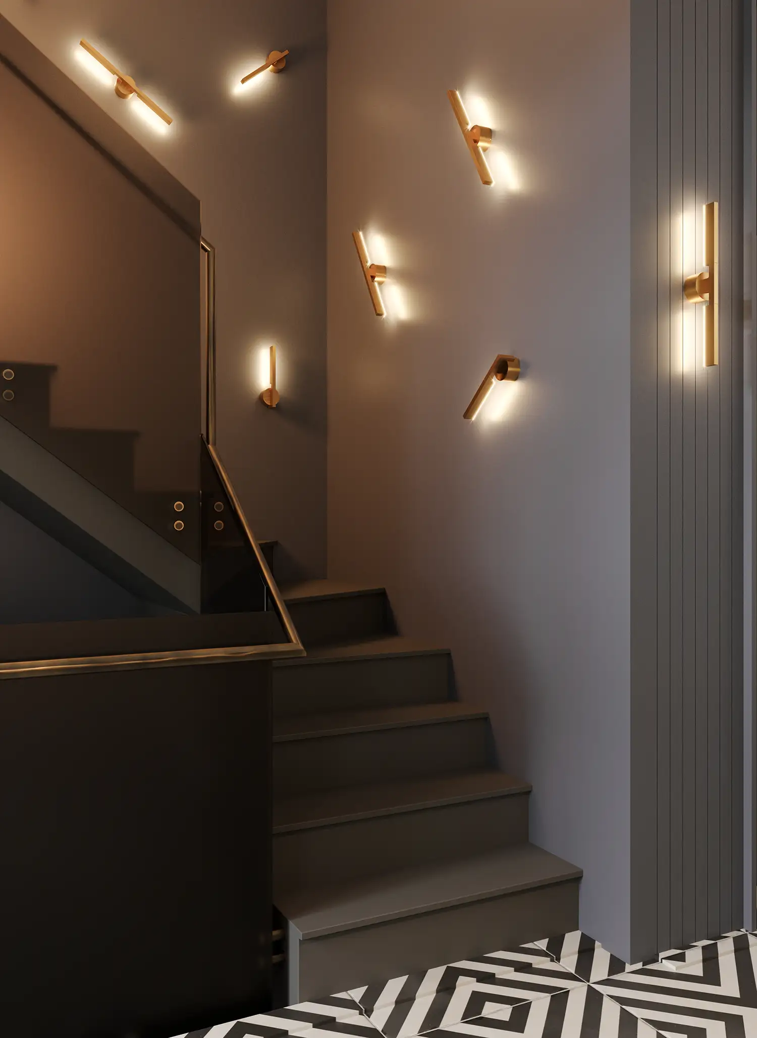 KINKIET w nowoczesnym stylu, aluminiowy w złotym wykończeniu, ledowe źródło światła 27,5 cm, dekoracyjny