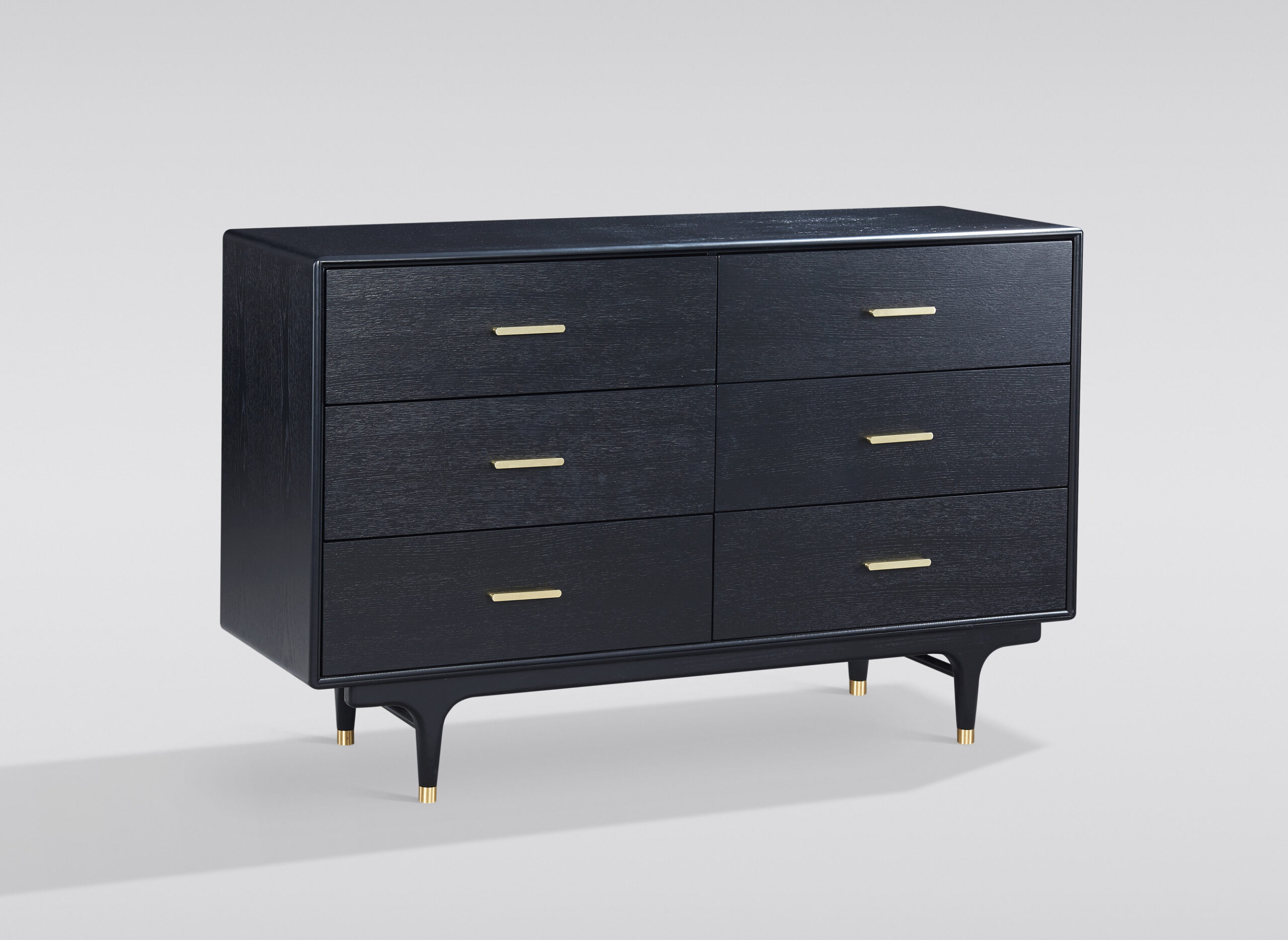 KOMODA czarna z szufladami, złote uchwyty, klasyczny styl, piękna