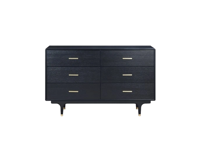 KOMODA czarna z szufladami, złote uchwyty, klasyczny styl
