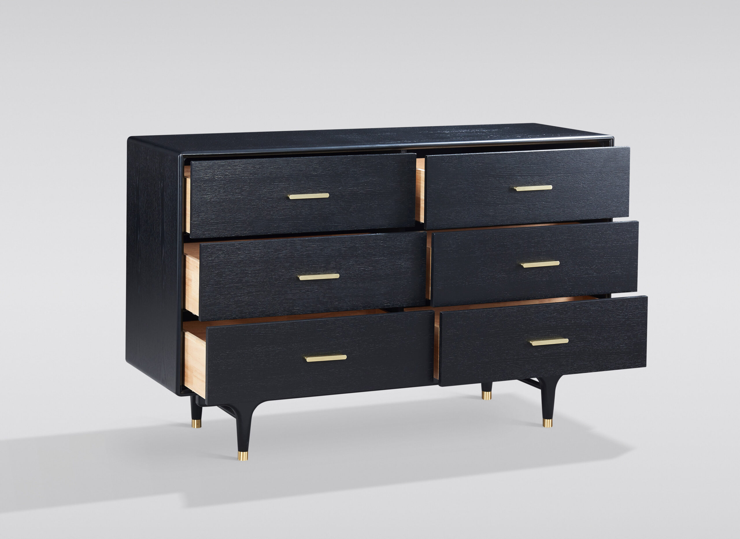 KOMODA czarna z szufladami, złote uchwyty, klasyczny styl, wyjątkowa