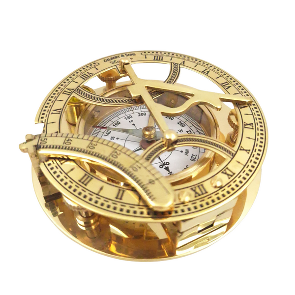 KOMPAS z zegarem słonecznym w drewnianym pudełku, mosiężny, ekskluzywny, klasyczny KOMPAS z zegarem słonecznym w drewnianym pudełku, mosiężny, ekskluzywny, klasyczny