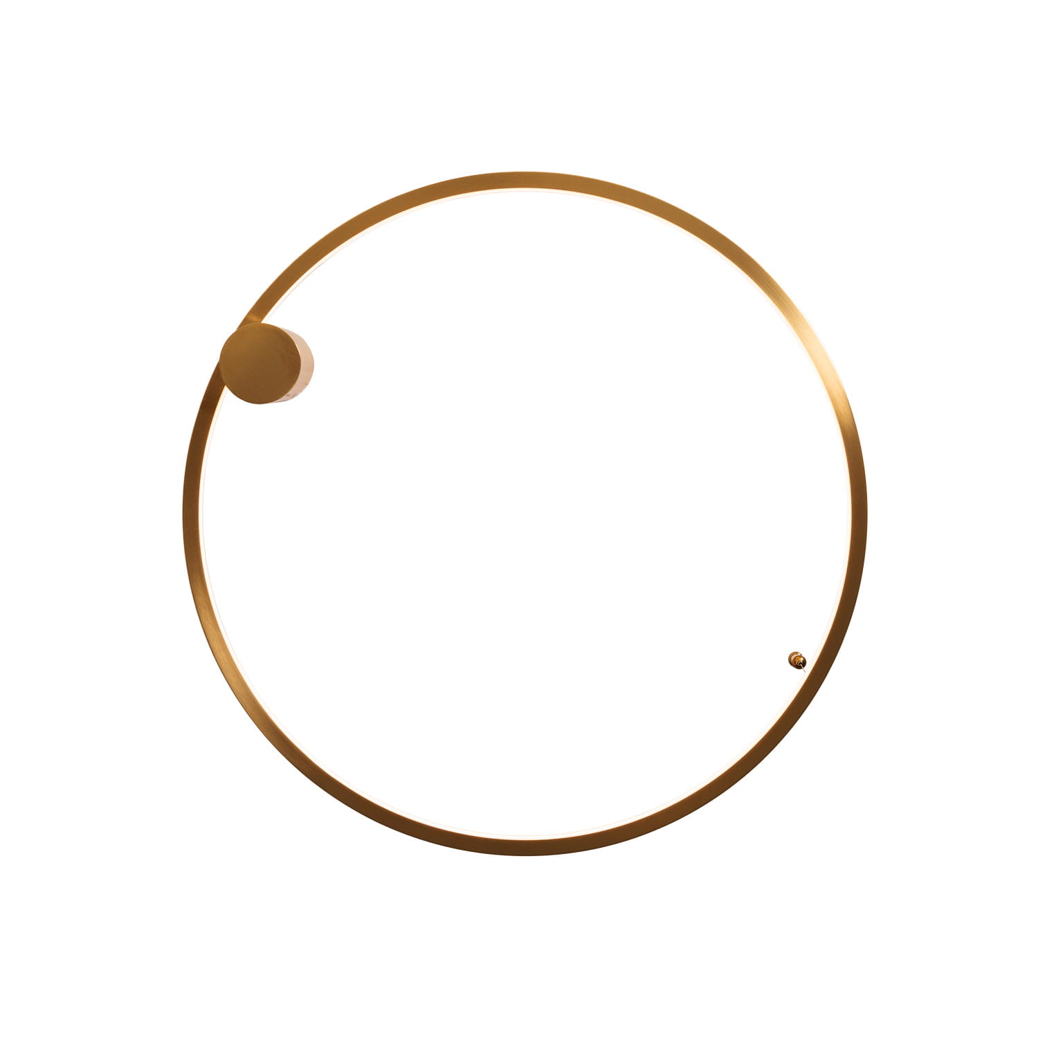 LAMPA WISZĄCA okrągła, źródło światła led, złoty kolor w szczotkowanym wykończeniu, nowoczesna, wyjątkowa