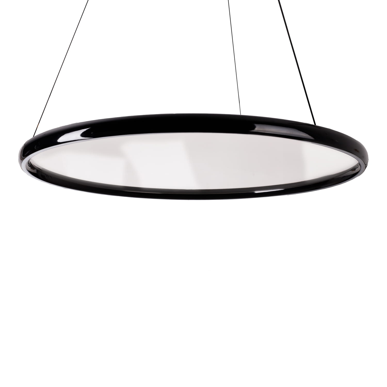 LAMPA WISZĄCA z ledowym źródłem światła, czarna obręcz wypełniona szkłem akrylowym, nowoczesna, piękna LAMPA WISZĄCA z ledowym źródłem światła, czarna obręcz wypełniona szkłem akrylowym, nowoczesna, piękna