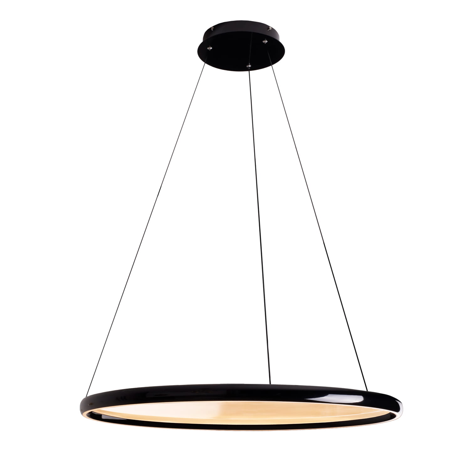 LAMPA WISZĄCA z ledowym źródłem światła, czarna obręcz wypełniona szkłem akrylowym, nowoczesna LAMPA WISZĄCA z ledowym źródłem światła, czarna obręcz wypełniona szkłem akrylowym, nowoczesna