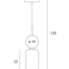 LAMPA WISZĄCA z mlecznym kloszem, szklaną szarą kulą i złotymi detalami, nowoczesny styl, ekskluzywna