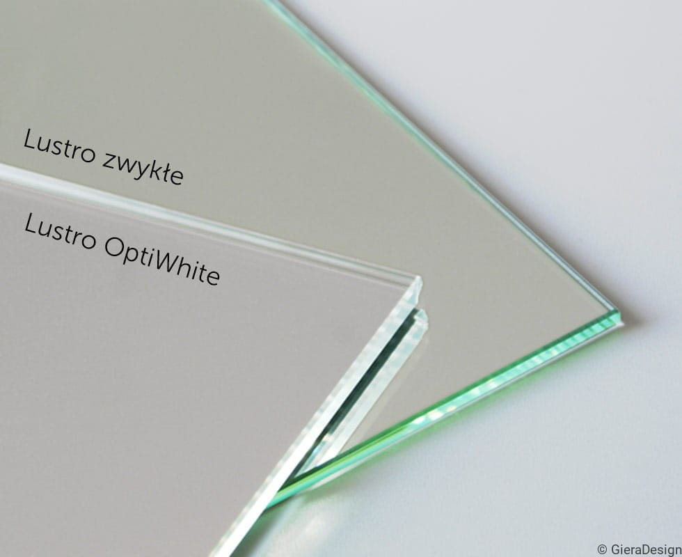 LUSTRO ŚCIENNE Credo Classic ze złotymi szprosami, super białe szkło, nowoczesny styl, szkło