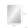 LUSTRO ŚCIENNE Fazis Opti White w lustrzanej fazowanej ramie, prostokątne, nowoczesne 70 x 170 cm